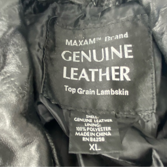 Maxam Mens XL Black Top Grain Lambskin Leather Patchwork Coat SEE ALL - Picture 4 of 8